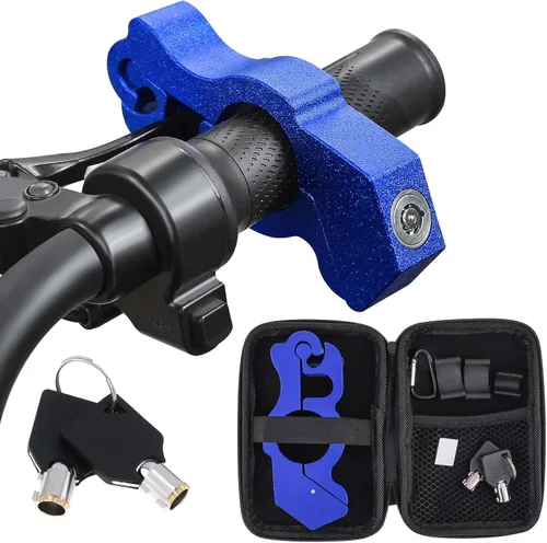 Vista 11 de Windance Cerradura de manillar de motocicleta, antirrobo, palanca de freno resistente, bloqueo de seguridad para ciclomotores, motocicleta, Negro