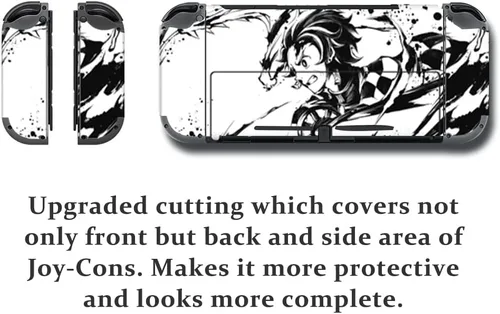 Vista 2 de GilGames Skin Cover Decals Vinyl for Nintendo Switch OLED Model, Full Set Protective Game Protector Wrap Faceplate Stickers Console Dock