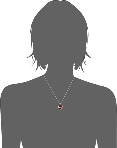 Vista 2 de Tienda Collection Sterling Silver Created Pink and White Sapphire Wrapped Heart Pendant Necklace