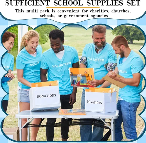 Vista 4 de PerKoop 24 juegos de regreso a suministros Kit a granel incluye cuadernos reglas para K-12 Essentials