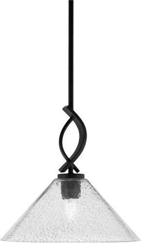 Vista 31 de Toltec Lighting Cavella Stem Colgado Mini colgante, acabado grafito, vidrio de muselina blanca de 4 pulgadas