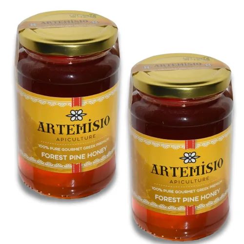 Vista 2 de Artemisio Miel griega – Miel mediterránea natural 100% pura cruda Sin filtrar, ricos antioxidantes Tarro de miel artesanal gourmet (16 onzas)