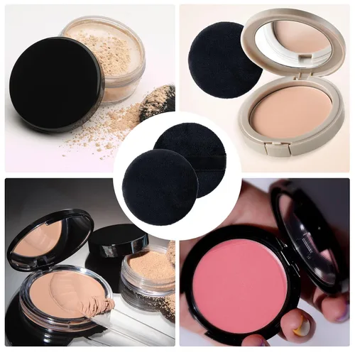 Vista 5 de HINZIC Paquete de 25 esponjas redondas de 2.36 pulgadas para aplicadores de maquillaje de base, algodón suave y agradable a la piel, esponjas