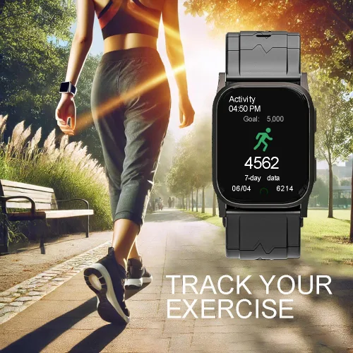 Vista 6 de Reloj inteligente AI Grey Metal BP, FDA 510 (k) autorizado, presión arterial con bolsa de aire, seguimiento mental, velocidad, oxígeno en sangre