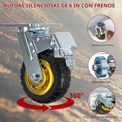 Vista 5 de YITAMOTOR Carretilla de Plataforma Resistente de 2000 LBS, Carrito Empujador Dolly, Carrito Plegable Grande de Plataforma Plana con Ruedas