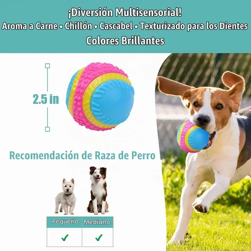 Vista 2 de Bola de juguete para perros Ethical Pets Sensory Ball, 2.5", Colores Variados