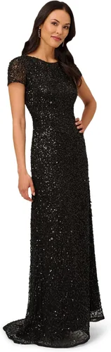 Vista 8 de Adrianna Papell Vestido de noche de mangas cortas con lentejuelas para mujer Rubor