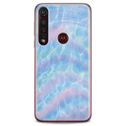 Vista 4 de Funda de TPU compatible con Motorola G9 G8 Plus G7 E20 P40 Z4 Edge 20 G22 Stylus Clear Phone Teléfono Diseño Azul Estampado Femenino Suave Arte
