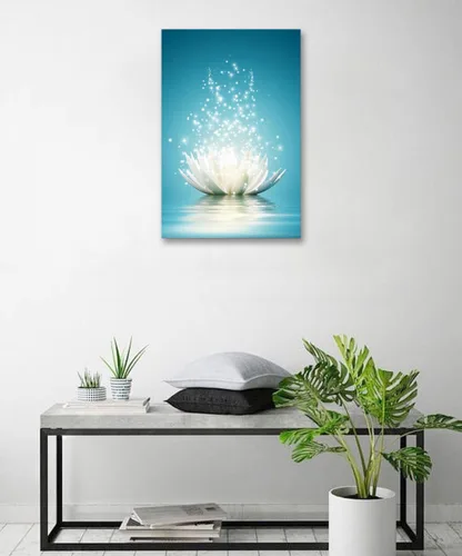 Vista 3 de Impresiones en lienzo para pared, imágenes de flores de loto, decoración de baño, pintura zen, spa, fotos, obras de arte enmarcadas para meditación