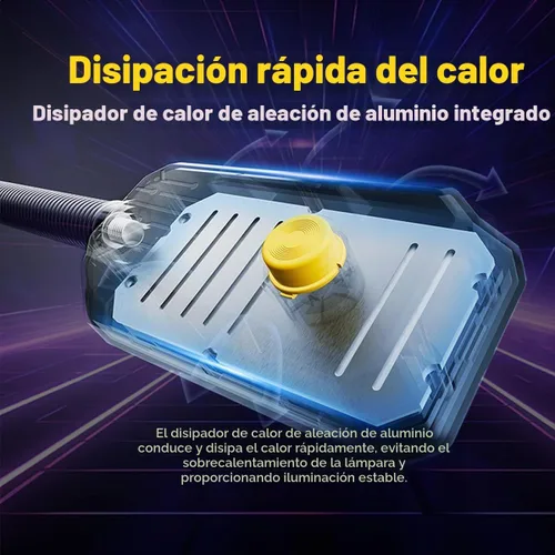 Vista 4 de Luz de trabajo LED de cuello de cisne de 20 pulgadas, 1500 lm, lámpara de máquina ajustable con base de montaje de tornillo para torno, prensa