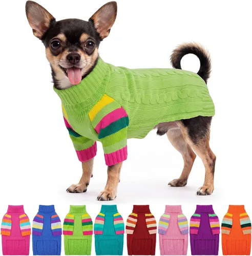 Vista 41 de Suéter XS para perro, suéter de cuello alto con manga para Yorkie Azul