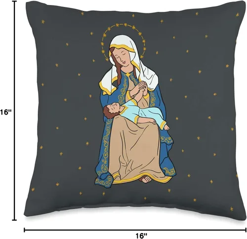 Vista 4 de Lady of Providence – Almohada de la Virgen de la Divina Providencia, 16 x 16, multicolor