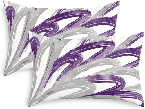 Vista 26 de CaliTime Juego de 2 fundas de almohada decorativas de vellón de dos tonos con plumas abstractas para sofá, cama, decoración de casa rural, 16 x 16