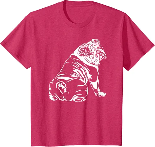 Vista 51 de Gracioso Bulldog Inglés playera perro Hund playera regalo, Azul (Heather blue)