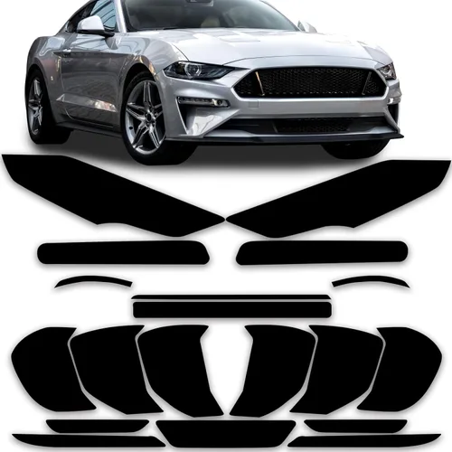 Vista 7 de Compatible con Ford Mustang 2015 2016 2017 Kit de tinte de vinilo precortado completo luz trasera completa y faros con cubierta de envoltura de humo