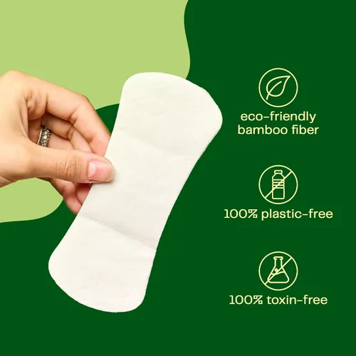 Vista 2 de Viv for Your V Bamboo Organic Panty Liners para mujer Sanitarios suaves, finos y absorbentes Almohadillas de incontinencia para mujeres sin alas