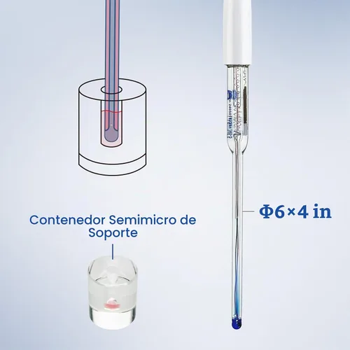 Vista 3 de Apera Instruments PH60Z-MS Kit de Probador de Medidor de pH Inteligente Portátil con Electrodo de pH Semi-Micro LabSen 246-5 ATC para Medición de pH