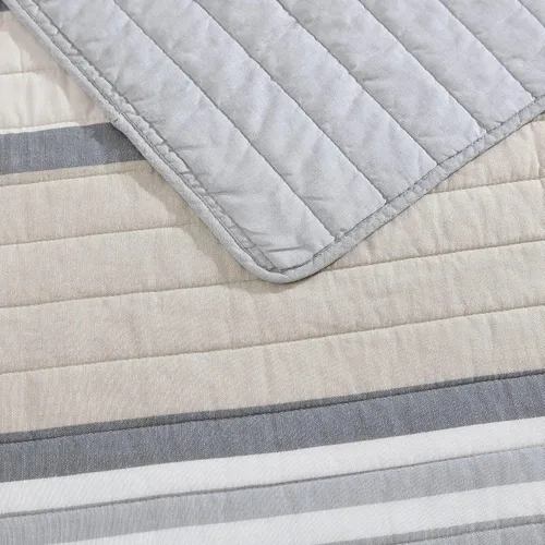 Vista 3 de Nautica - Juego de edredón individual, ropa de cama reversible de algodón con funda a juego, juego de ropa de cama moderno para todas las estaciones