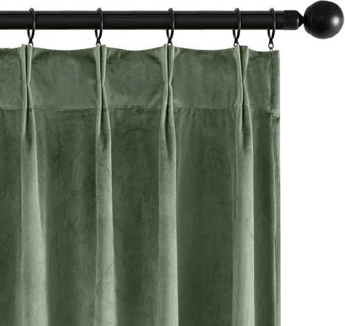 Vista 24 de MIULEE Cortinas opacas plisadas de terciopelo azul marino, 40 x 96 pulgadas