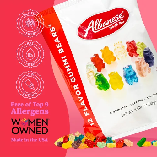 Vista 4 de Albanese World's Best 12 osos Gummi de sabor, bolsa de 5 libras