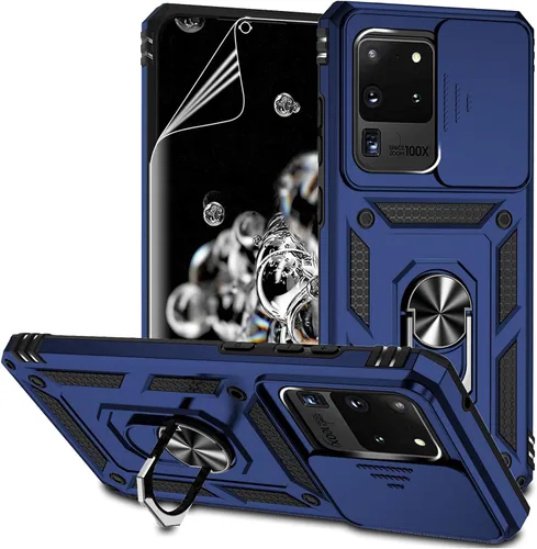 Vista 12 de Funda para Samsung Galaxy S20 Ultra con cubierta para lente de cámara, protector de pantalla HD, resistente a caídas de grado militar, soporte