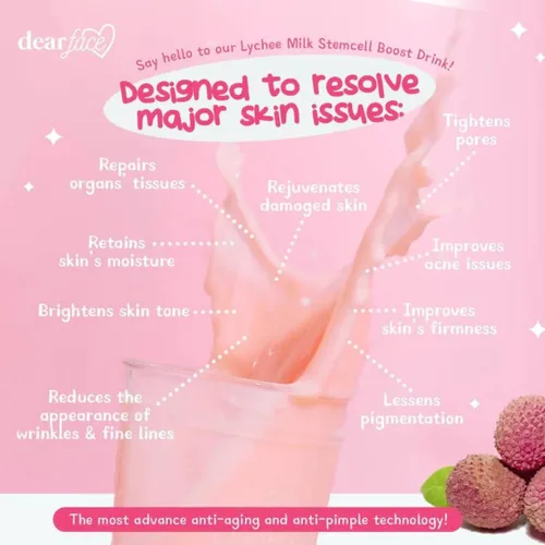 Vista 4 de Beauty Milk Premium Lichi Japonés Bebida de células madre suizas 50,000 mg - 10 sobres