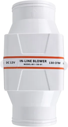 Vista 6 de NovelBee 12V 3 pulgadas eléctrico en línea ventilador de aire de sentina marina 130CFM