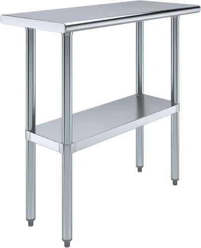 Vista 15 de Mesa de trabajo de acero inoxidable, mesa de metal