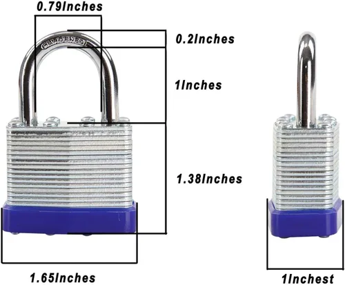 Vista 2 de SEPOX Trinity Candados con igual llave para exteriores, cuerpo de acero laminado reforzado de alta resistencia de 1-9/16 pulgadas 1.575 pulgadas