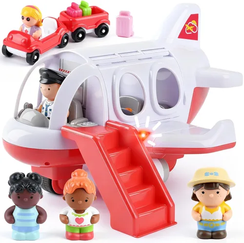 Vista 9 de Juguetes de avión PLAY para niños - Juguetes de avión para niños pequeños, aviones de viaje para niños de 2 años en adelante con figuras pequeñas