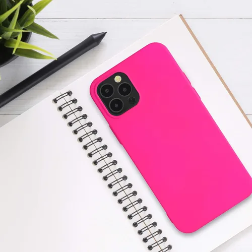 Vista 2 de kwmobile Funda compatible con Apple iPhone 12 / iPhone 12 Pro - Funda protectora delgada de silicona TPU - Rosa neón