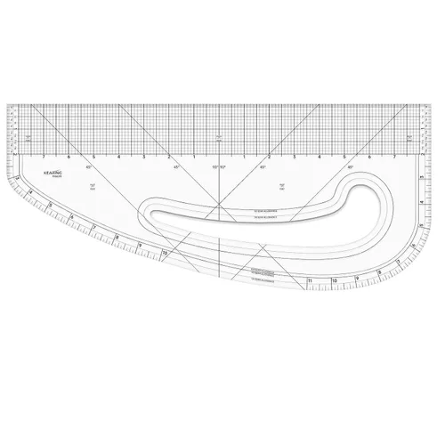Vista 10 de KEARING Regla clásica curva francesa acrílica de 9 pulgadas (9.1 in), varía la forma de curva, regla de curva de medición de cadera transparente