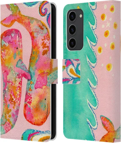 Vista 16 de Head Case Designs Officially Licensed Wyanne Blue Watercolour Bear Animals 2 Leather Wallet Case Compatible with Samsung Galaxy S23+ 5G