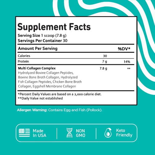 Vista 8 de Vital Vitamins Polvo de péptidos de colágeno múltiple + suplemento NAD+