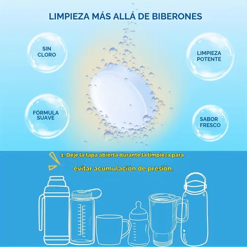 Vista 3 de flowcheer Paquete de 36 tabletas de limpieza de botellas