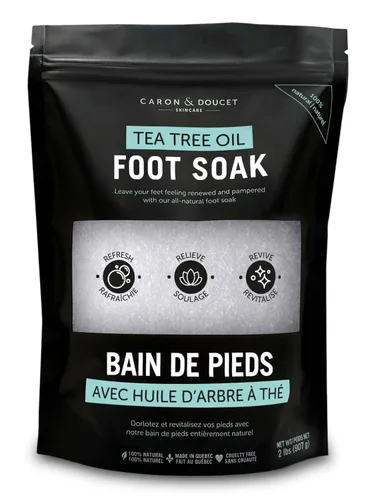 Vista 7 de CARON & DOUCET Aceite de árbol de té para pies con sal de Epsom y sal del mar muerto, natural, alivia el dolor y los pies cansados, ayuda a reducir