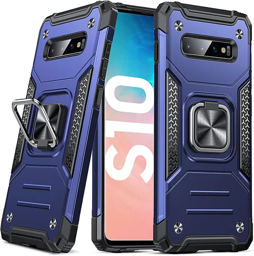 Vista 26 de DASFOND Diseñada para funda Galaxy S8 con soporte, anillo metálico giratorio mejorado de 360°, soporte kickstand de grado militar, resistente a