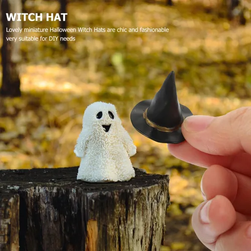 Vista 2 de Witch Hat Decoration 24Pcs Miniature Witch Hats for Halloween Party Decor Perfect for Dollhouse Accessories