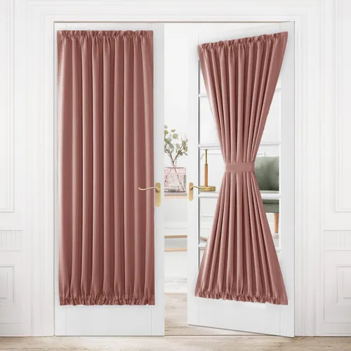 Vista 178 de DWCN Cortinas para Puertas Francesas – Cortinas opacas térmicas con bolsillo para barra para puertas con ventana de cristal, puertas de cocina