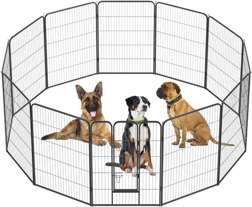 Vista 33 de BestPet Extensión de corral para perros 32 pulgadas, 2 paneles Corral resistente para mascotas con ejercicio de metal Paneles de cerca