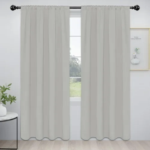 Vista 37 de Easy-Going - Cortinas opacas con bolsillo para varilla para dormitorio, cortinas de ventana para oscurecer la habitación para sala de estar