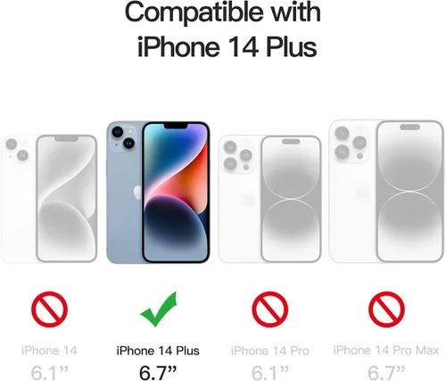 Vista 2 de JETech Protector de pantalla de privacidad para iPhone 14 Plus, paquete de 2 Vidrio templado de cobertura completa, protección de borde a borde