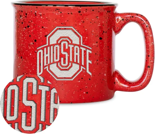 Vista 21 de Rico Industries NCAA Speckle 12oz Laser Engraved Campfire Mug