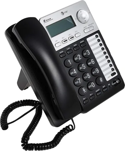 Vista 3 de AT&T ML17929 Teléfono con cable de 2 líneas, negro (paquete de 2)