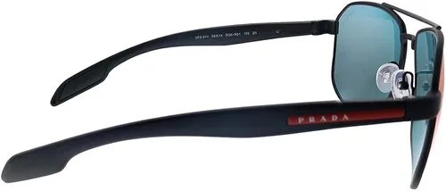 Vista 3 de Prada Linea Rossa PS 51VS DG09Q1 - Gafas de sol de metal negro con lente de espejo rojo