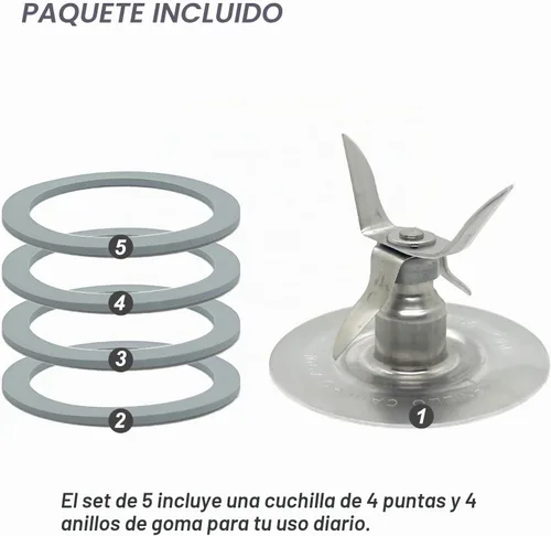 Vista 5 de Para Oster Blender Piezas de Repuesto Blender Ice Blade con Cuatro Juntas de Junta de Junta de Junta de Junta de Junta de Goma Kit de Actualización