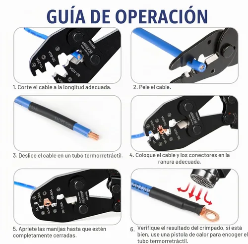 Vista 7 de iCrimp - Herramienta de prensado de cables de batería para orejeta de barril abierta para AWG 13-3 Terminales de batería OEM sin plomo, crimpadora