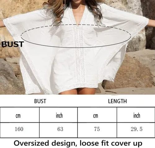 Vista 4 de Loritta Womens Beach Bathing Suit Swim Bikini Swimsuit Oversized Cover Up Dresses