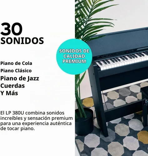 Vista 2 de Korg LP-380U - Piano digital para el hogar con teclado de 88 teclas y soporte, palisandro Rosewood