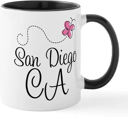 Vista 19 de CafePress I Love San Diego - Taza de café de cerámica (11.0 fl oz)